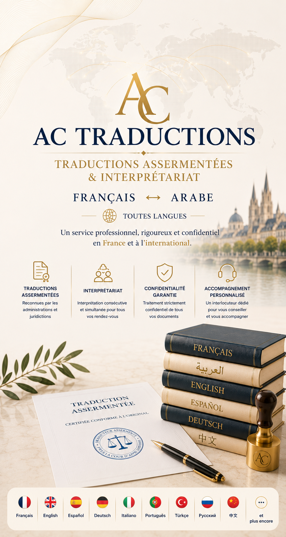 AC Traductions – traducteur-interprète assermenté français-arabe et services de traduction multilingue