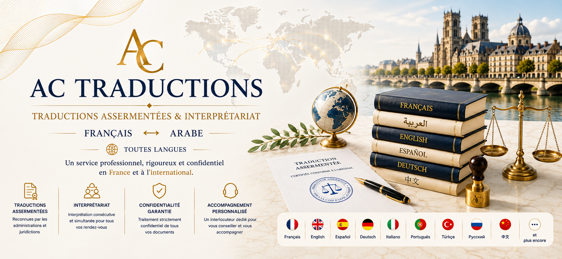 AC Traductions – traducteur-interprète assermenté français-arabe à Orléans et services de traduction multilingue